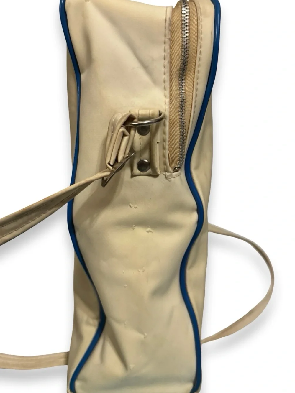 Vintage 1960s Pan Am Airlines Flight Bag White Blue Globe Logo Shoulder Travel